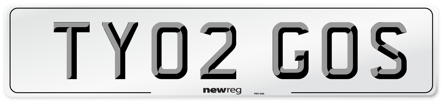 TY02 GOS Number Plate from New Reg